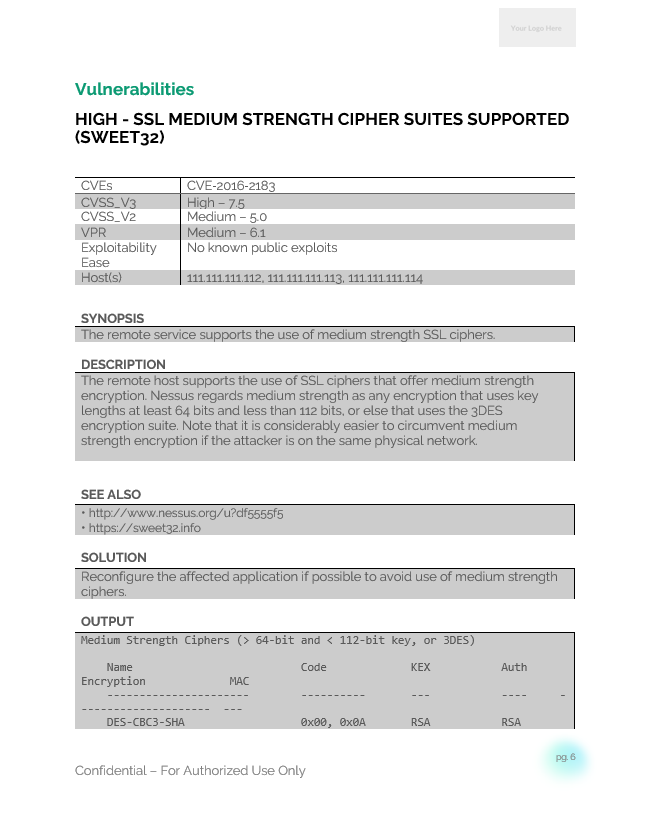 Branded Report Vulnerability Detail